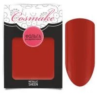 Фольга №60 переводная для дизайна ногтей Cosmake красная матовая 1 метр